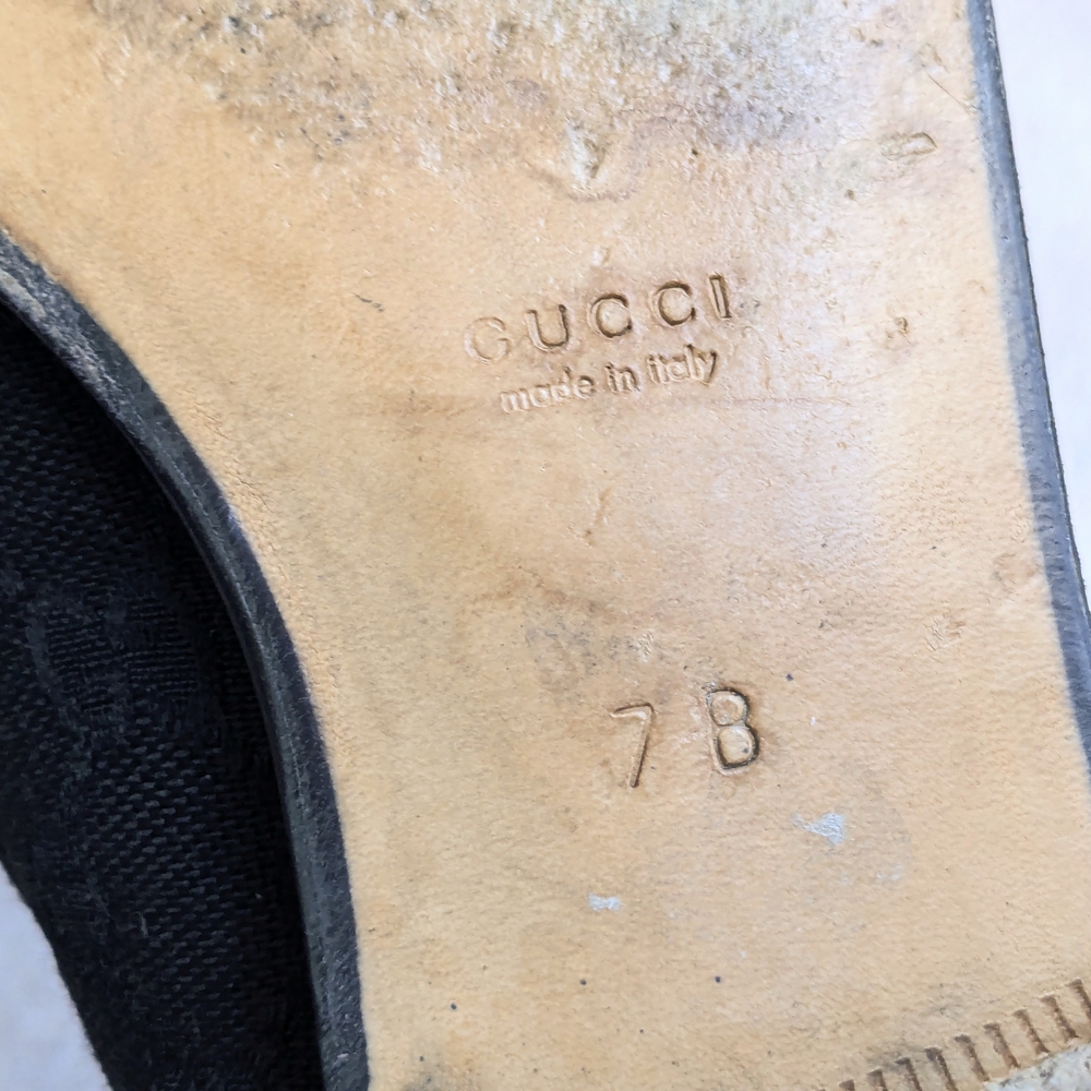 Gucci Horsebit Loafers Black Monogram Canvas Logo Women 7 B - Picture 16 of 16